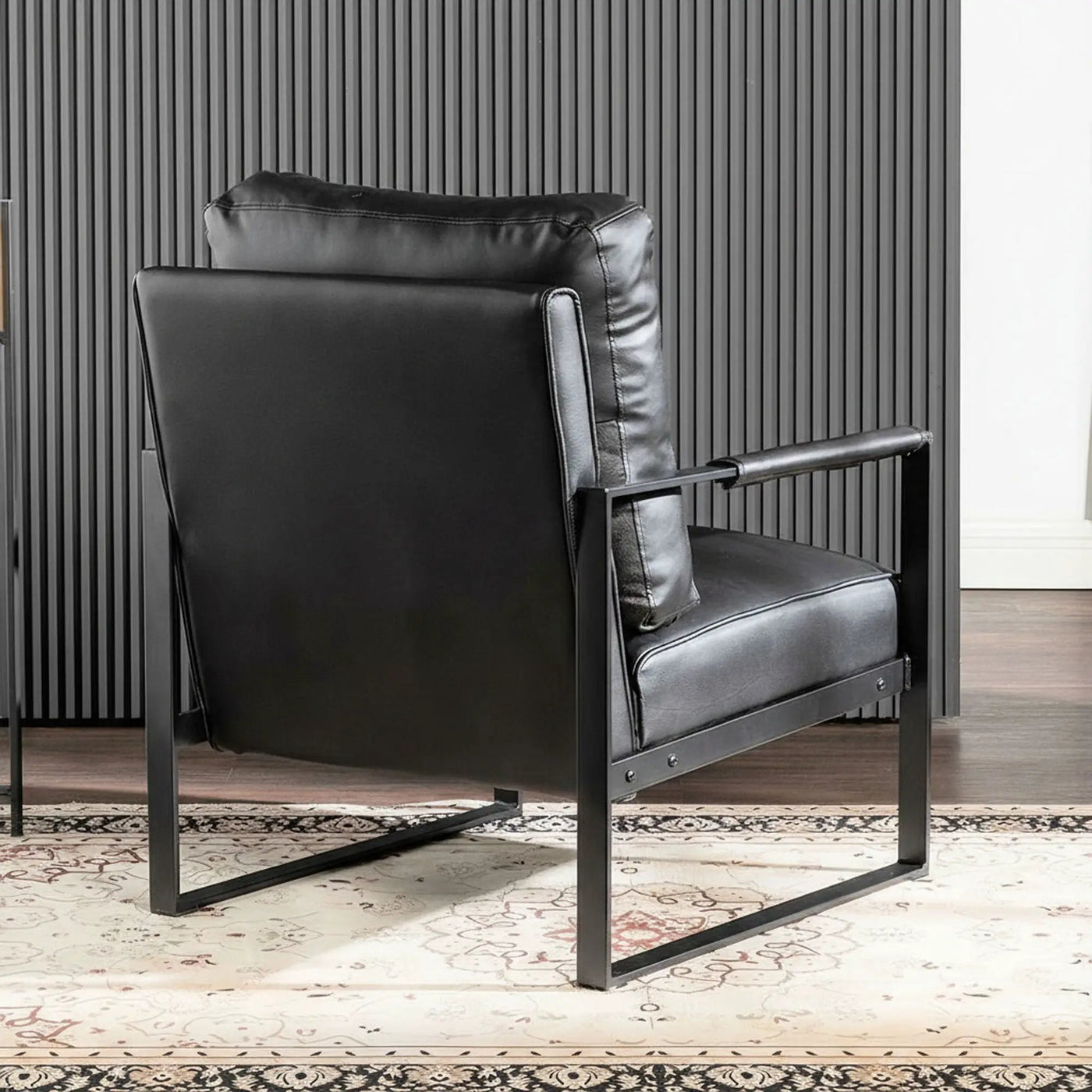 Classic Mid Century Modern Accent Chair With Durable Square Metal Frame, Armchair by HouseOfZazla