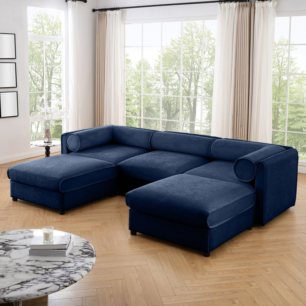 Contemporary Elegant Sofa With Storage And Ottoman, photo 40 of 40