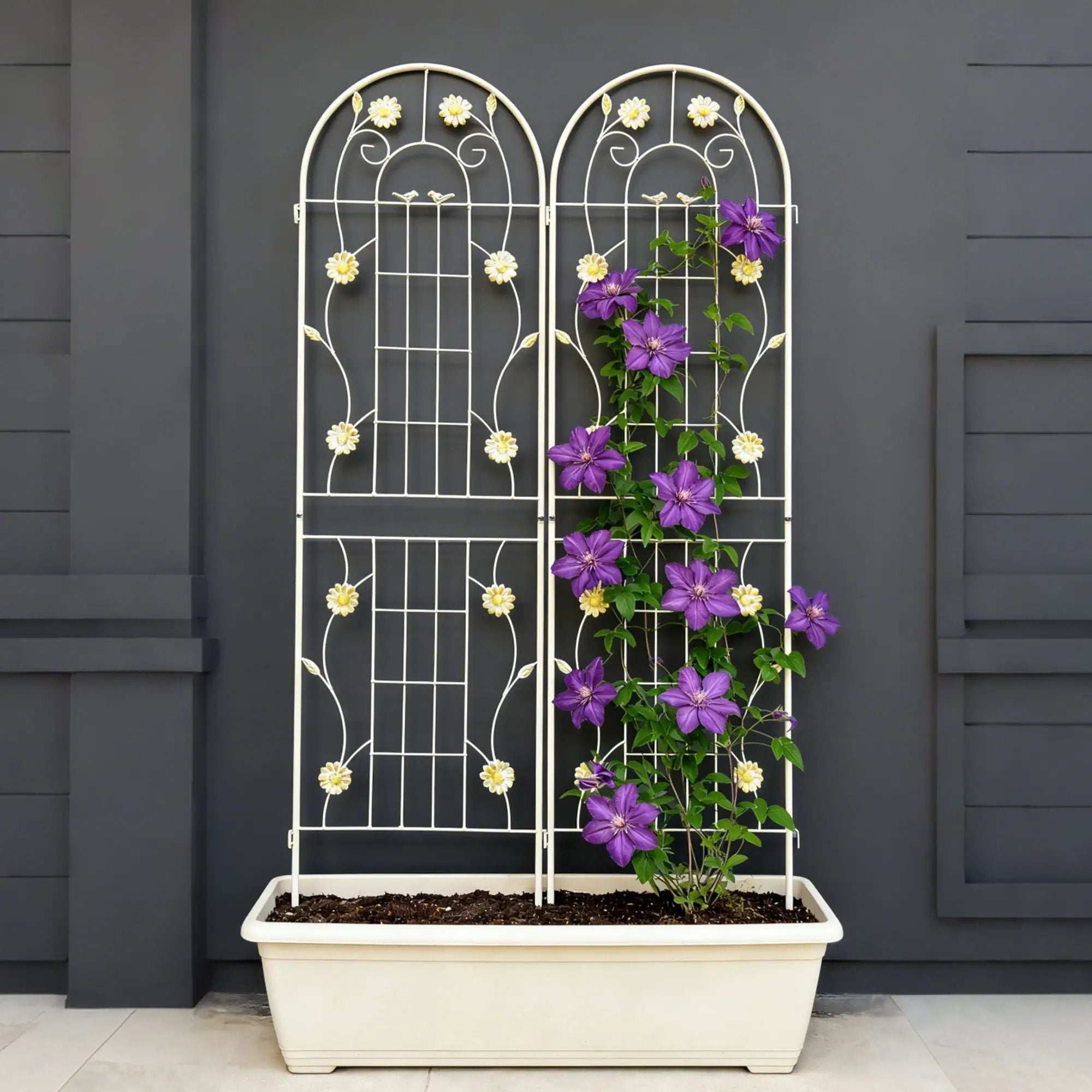 Metal Garden Trellis Rustproof Trellis For Climbing Plant Outdoor Flower Support by Unique Piece Furniture