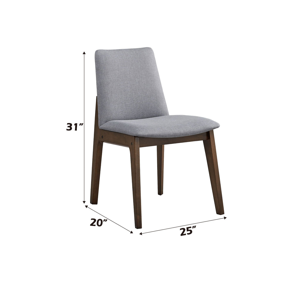 Kaela Side Chair Set of 2 with Cushioned Seat - Light Gray, photo 2 of 4