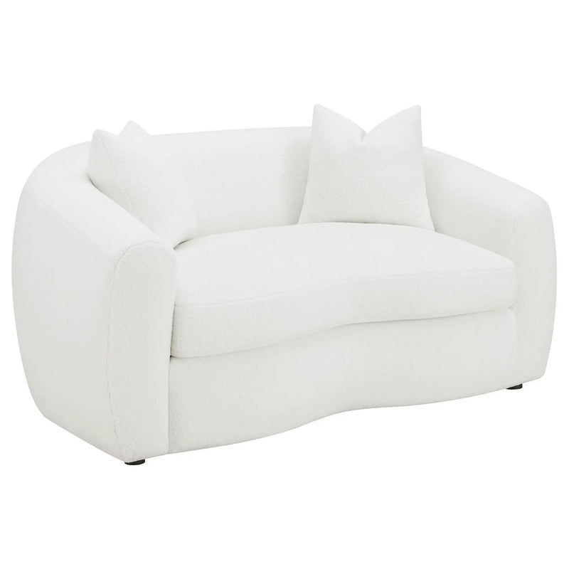 Isabella 3-piece Faux Sheepskin Upholstered Sofa Set Natural by Unique Piece Furniture