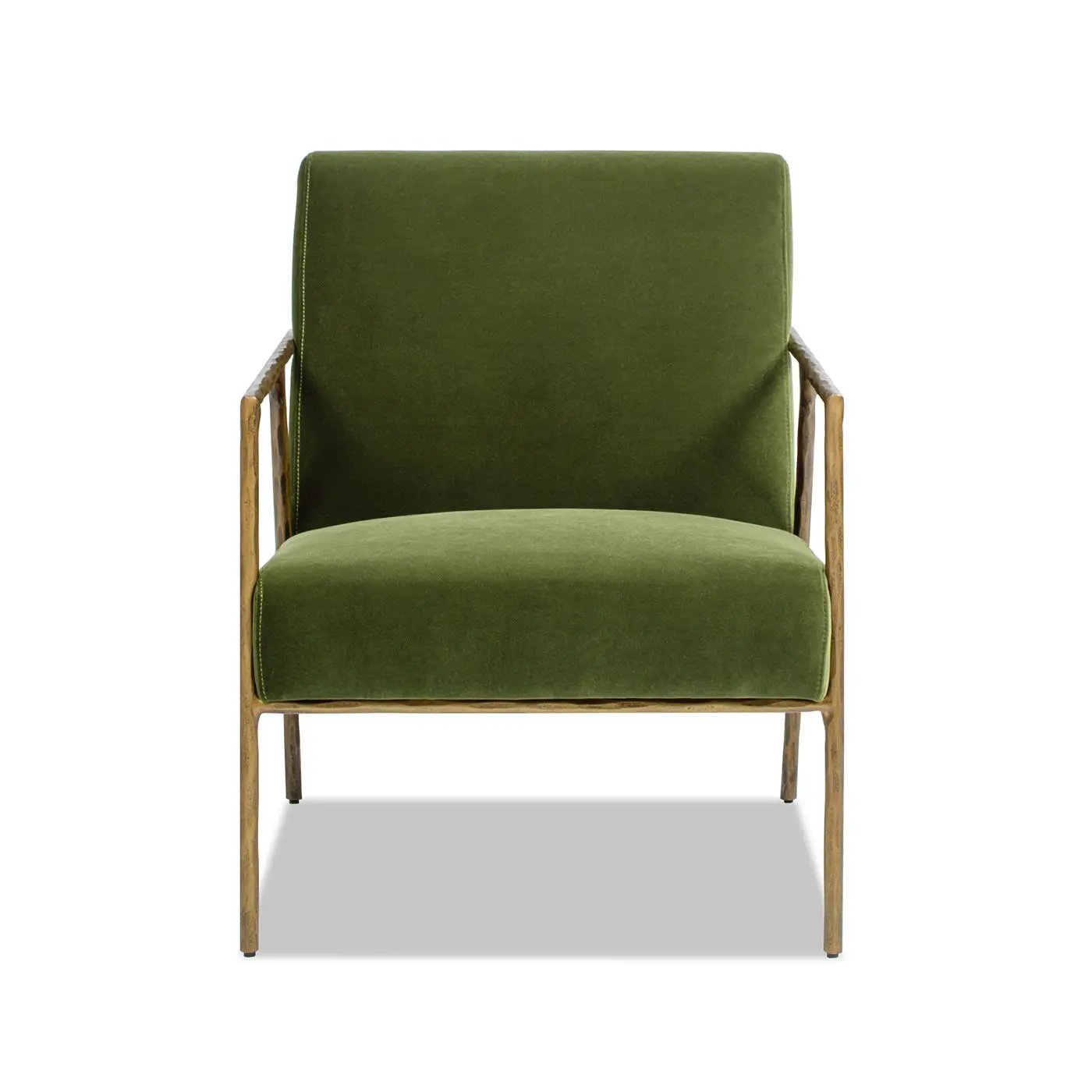 Aerin - Hammered Brass Upholstered Accent Arm Chair by HouseOfZazla