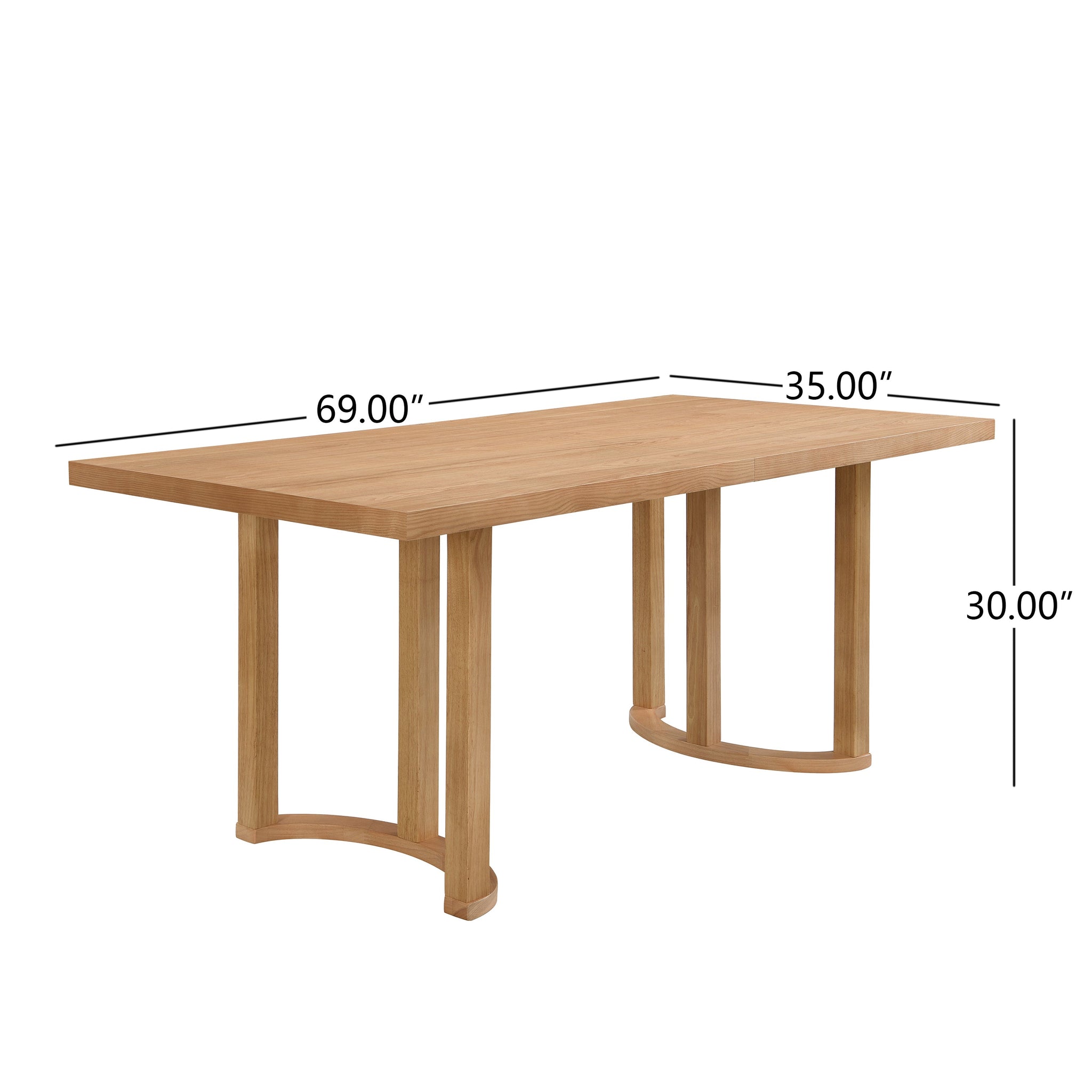 69 Inches Dining Table (Natural) by HouseOfZazla