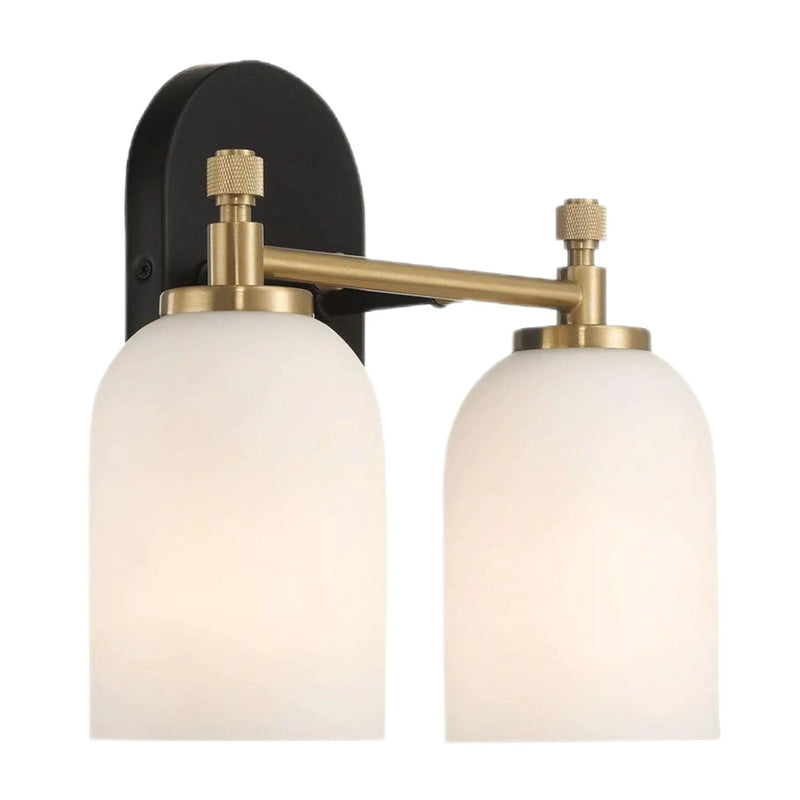 Vortex - 2 Lights Vanity In Style For Over Bathroom Mirror Wall Sconce - Black / Gold / White by Unique Piece Furniture
