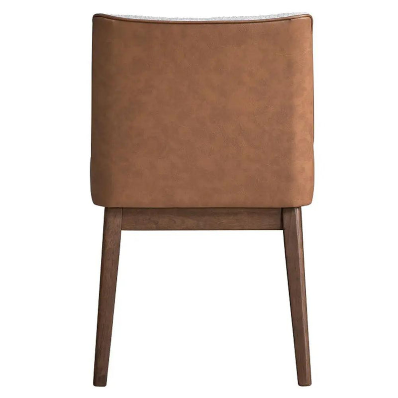 Ginny - Side Chair (Set of 2) - White Boucle, Brown Velvet & Walnut by Unique Piece Furniture