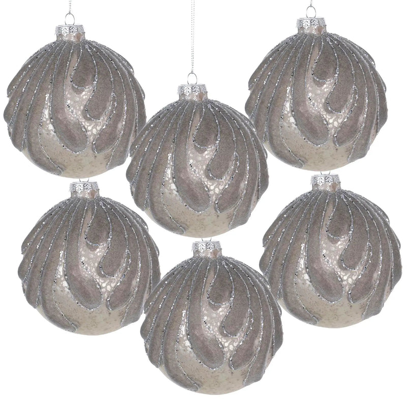Decorative Hanging Glass Christmas Ball Ornaments - Set of 6 by HouseOfZazla