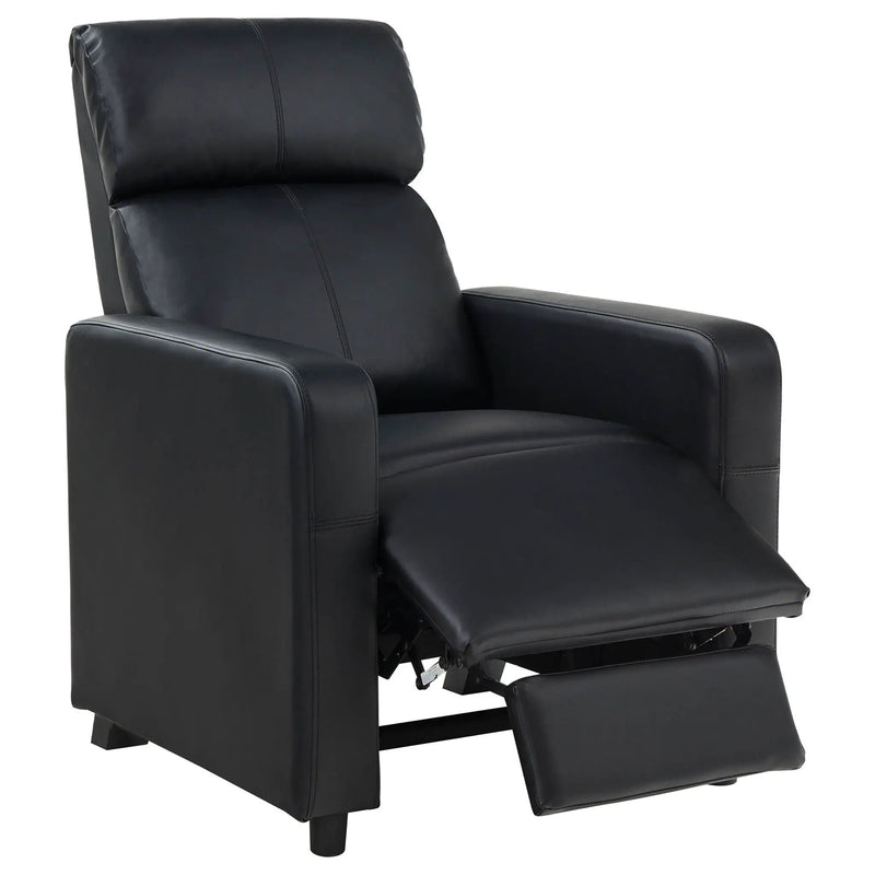 Toohey Upholstered Home Theater Push Back Recliner Black by Unique Piece Furniture