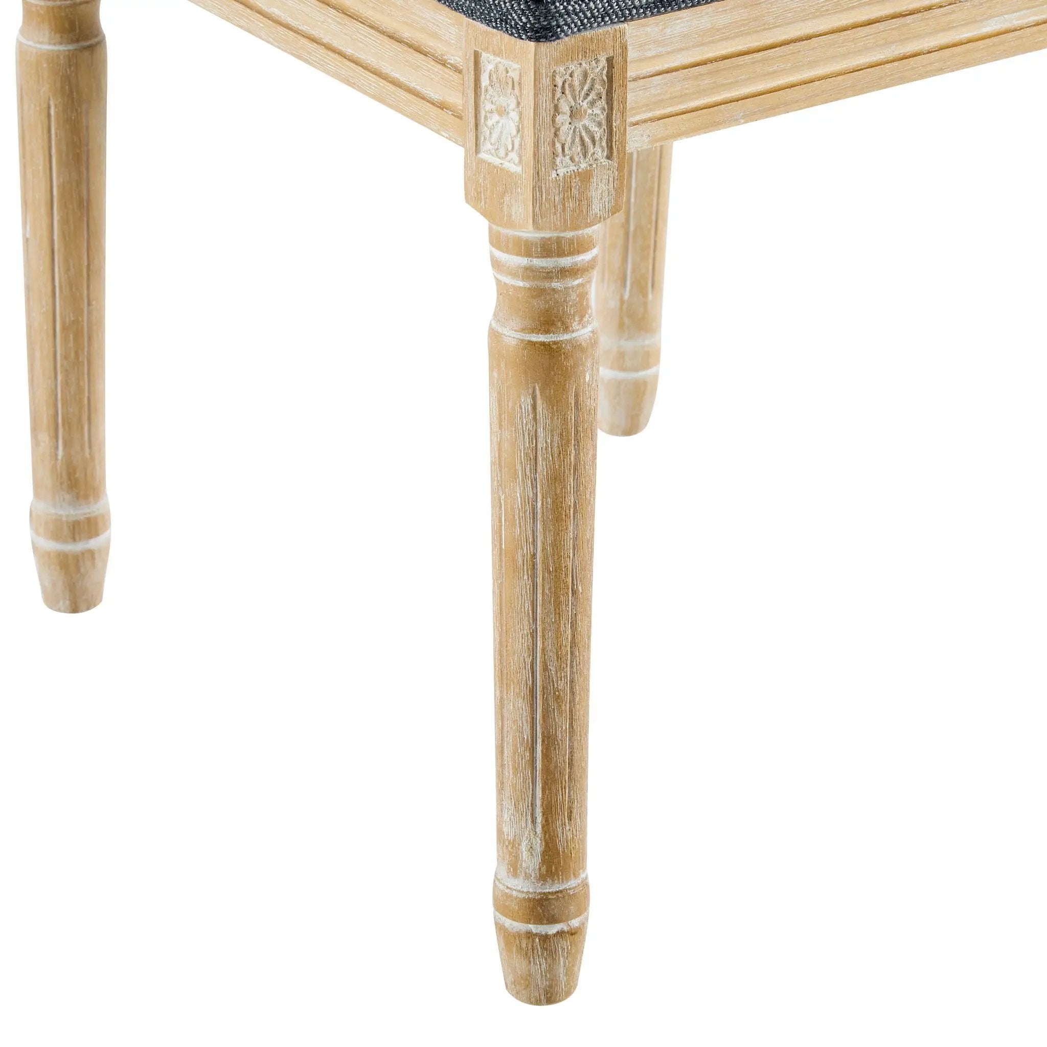 French Country Style Dining Chair With Upholstered Seating And Fluted Legs by HouseOfZazla