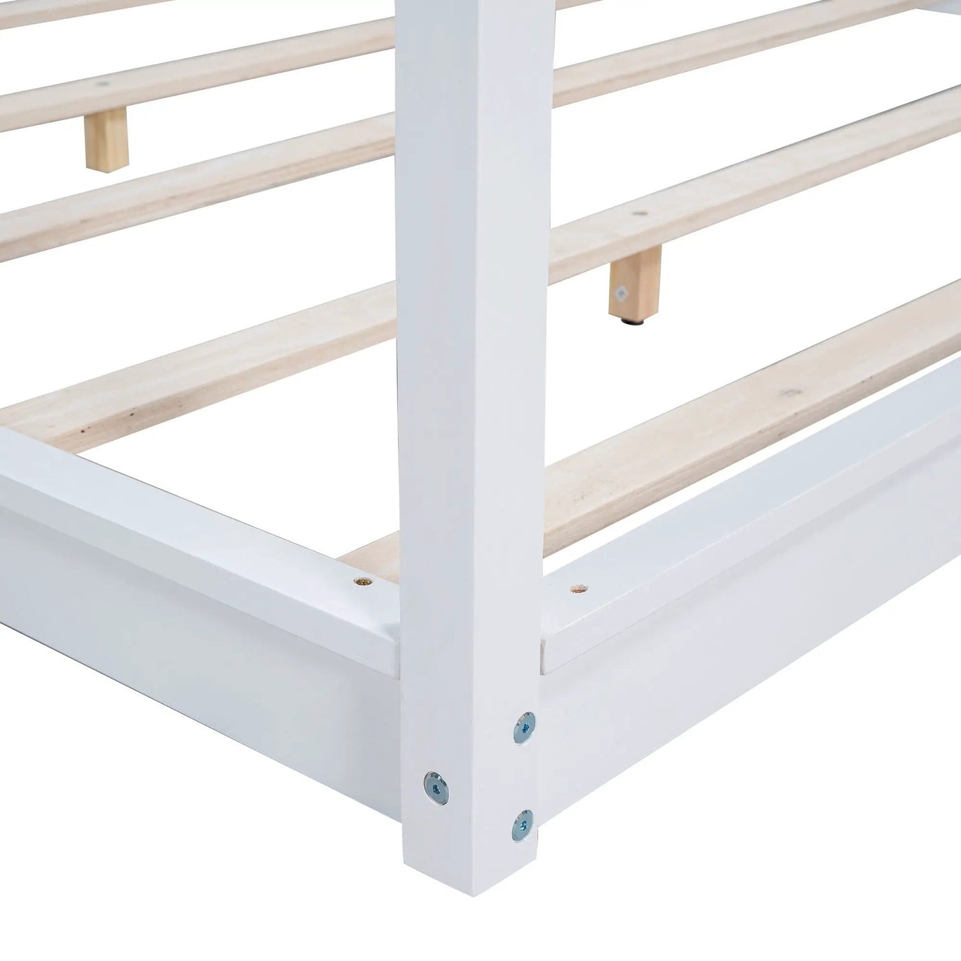 Wood Canopy Platform Bed With Support Legs And Airflow Slats by HouseOfZazla
