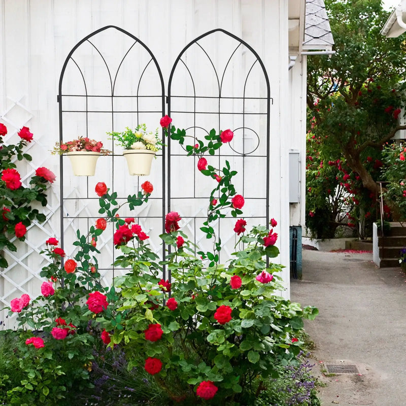 Metal Garden Trellis Rustproof Trellis For Climbing Plant, Outdoor Flower Support by HouseOfZazla