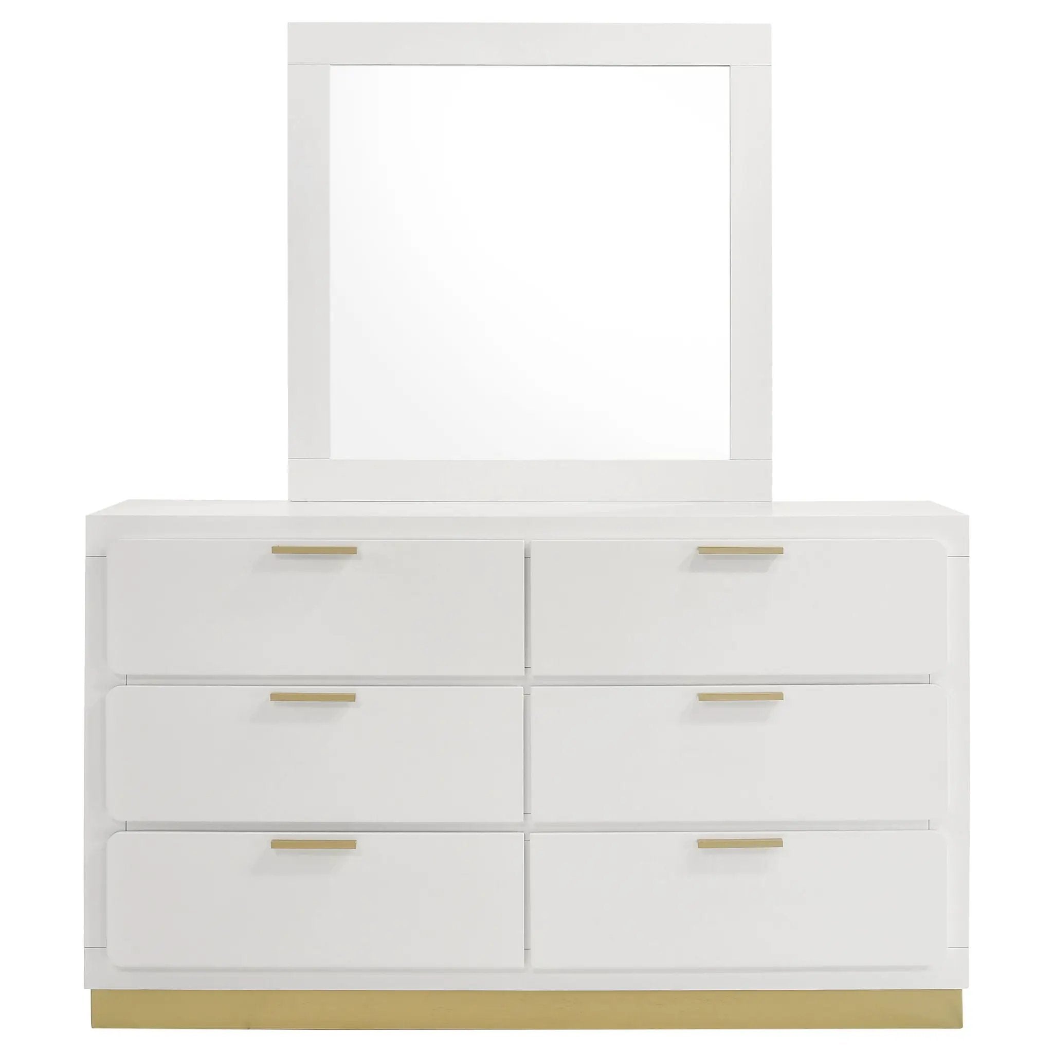 Caraway 6-drawer Dresser with Mirror White by Unique Piece Furniture