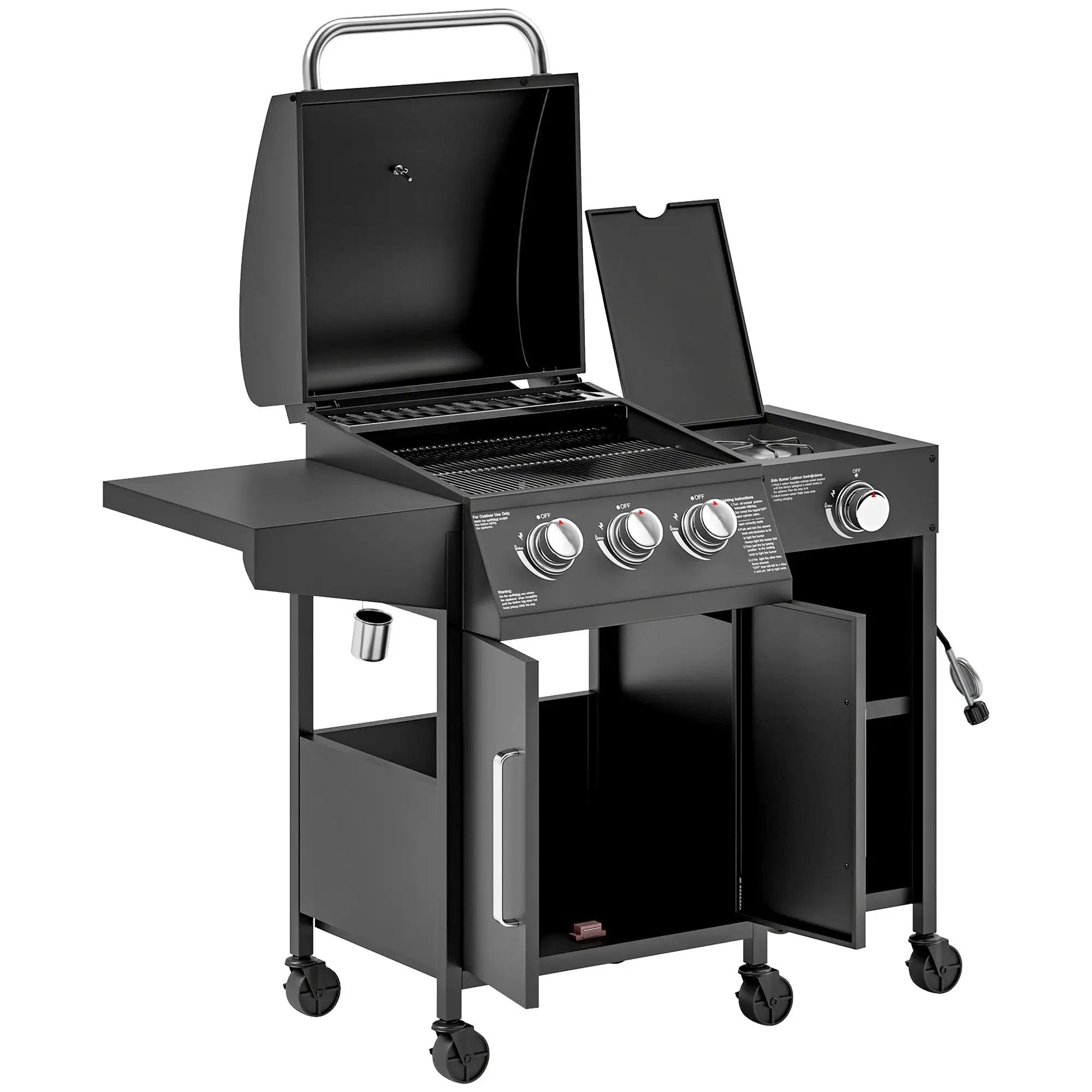 Barbecue Grill Gas Grill with Side Burner by HouseOfZazla