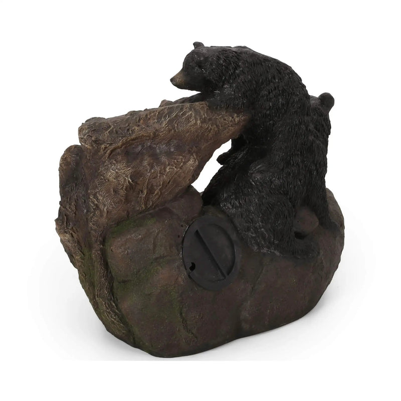 [CLEARANCE] Alora 22-Inch Weather-Resistant Outdoor Bears On A Log Floor Fountain With LED Lights (SAK77651) by SAKSBY WHOLESALE