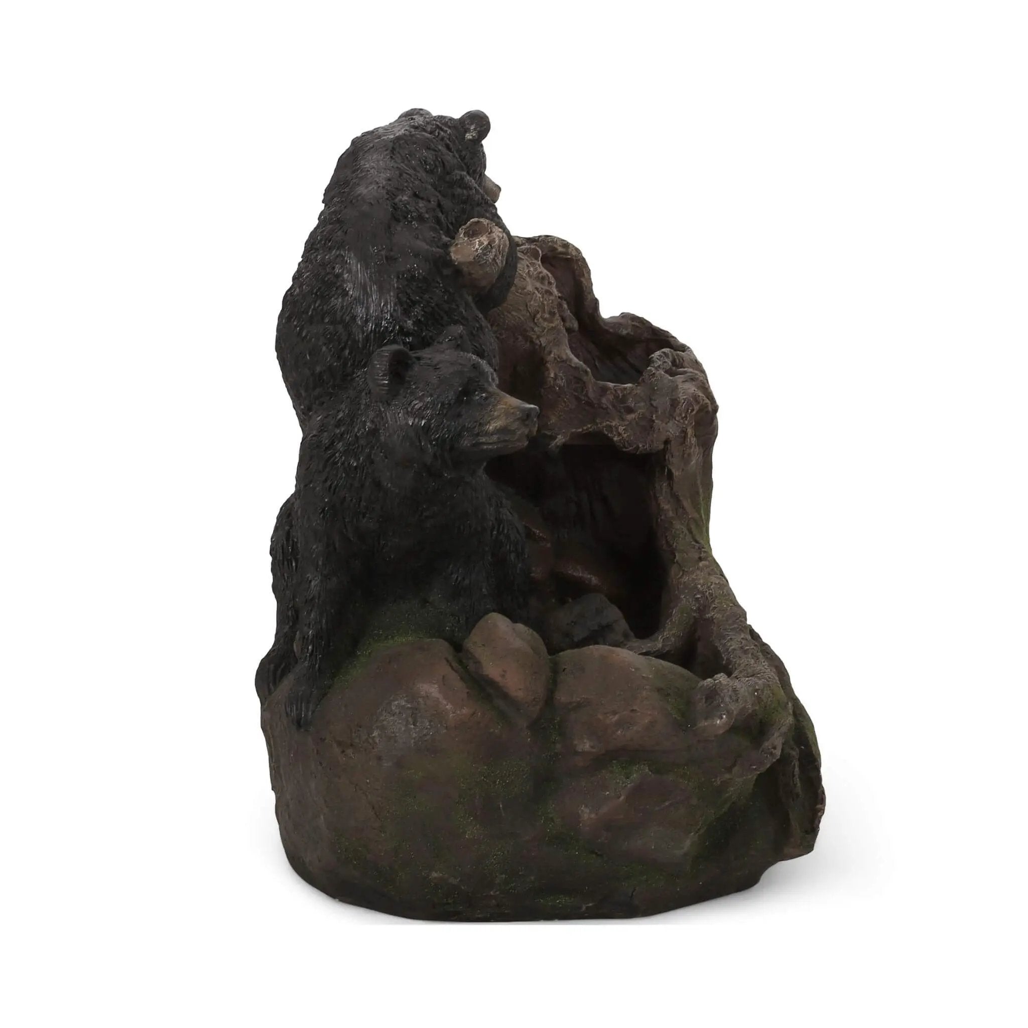 [CLEARANCE] Alora 22-Inch Weather-Resistant Outdoor Bears On A Log Floor Fountain With LED Lights (SAK77651) by SAKSBY WHOLESALE