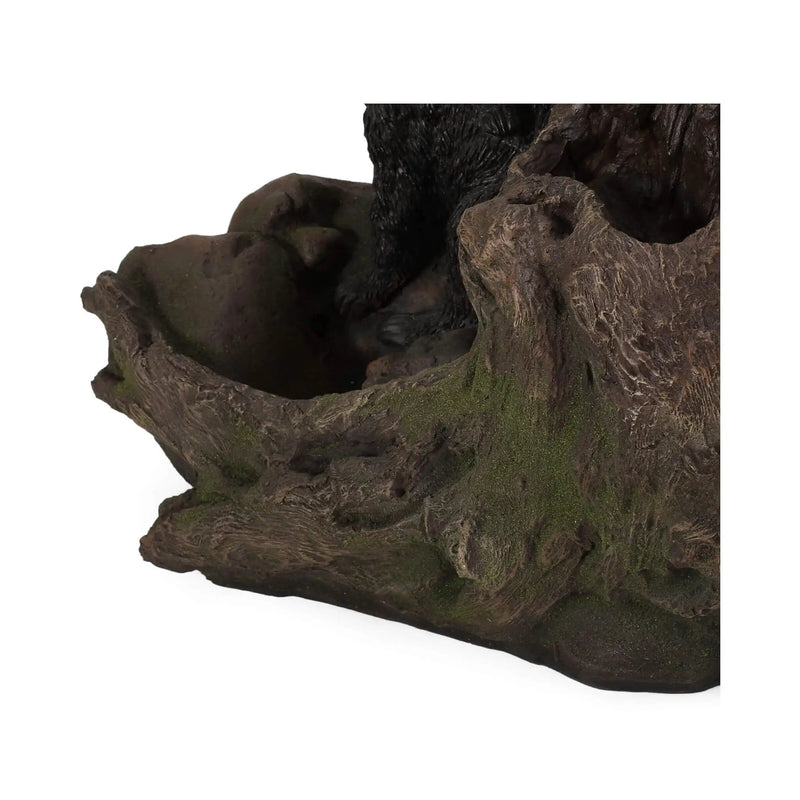 [CLEARANCE] Alora 22-Inch Weather-Resistant Outdoor Bears On A Log Floor Fountain With LED Lights (SAK77651) by SAKSBY WHOLESALE