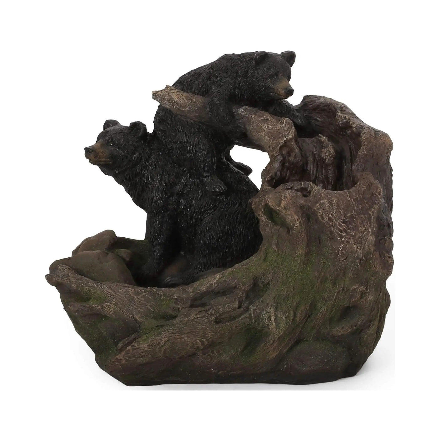 22-Inch Weather-Resistant Outdoor Bears On A Log Floor Fountain With LED Lights (SAK77651) by SAKSBY WHOLESALE