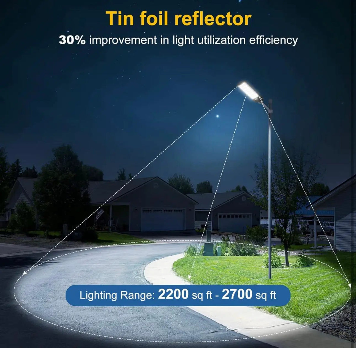 2200W Solar Street Light Parking Lot Lights, 6500K Solar Led Outdoor Lights, Solar Lights Outdoor Waterproof, Dusk to Dawn by Outdoor Solar Outlet