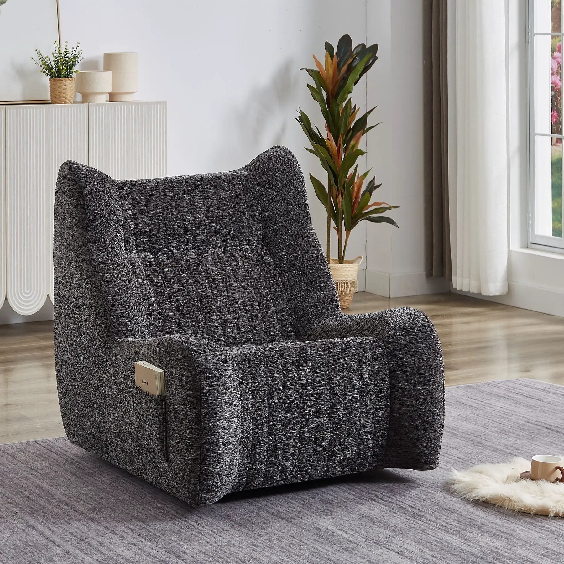 Bean Bag Chair, Lazy Floor Sofa Couch - Gray by HouseOfZazla