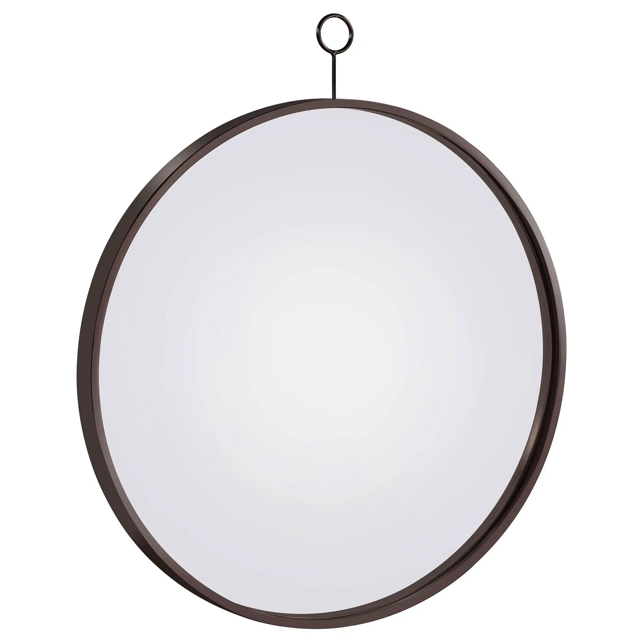 Gwyneth 30 x 35 Inch Round Wall Mirror Black Nickel by Unique Piece Furniture