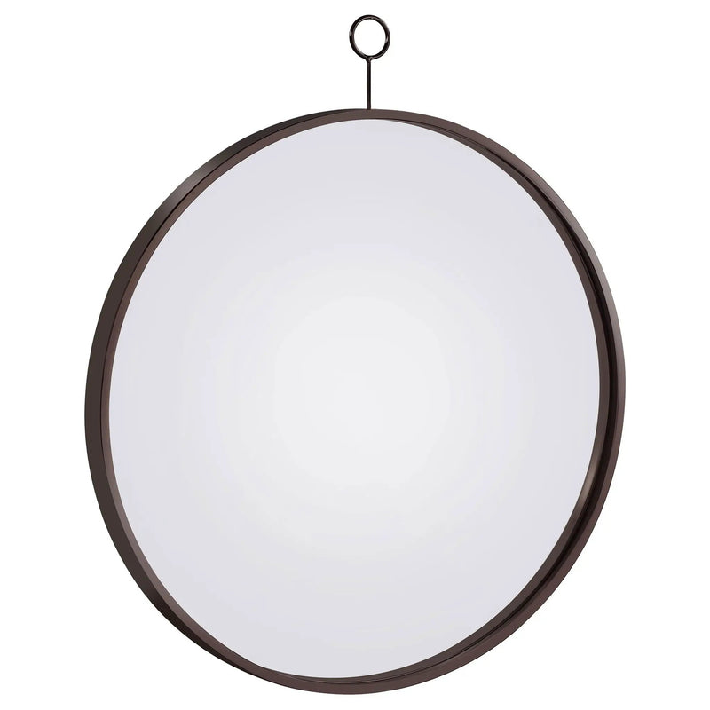 Gwyneth 30 x 35 Inch Round Wall Mirror Black Nickel by Unique Piece Furniture