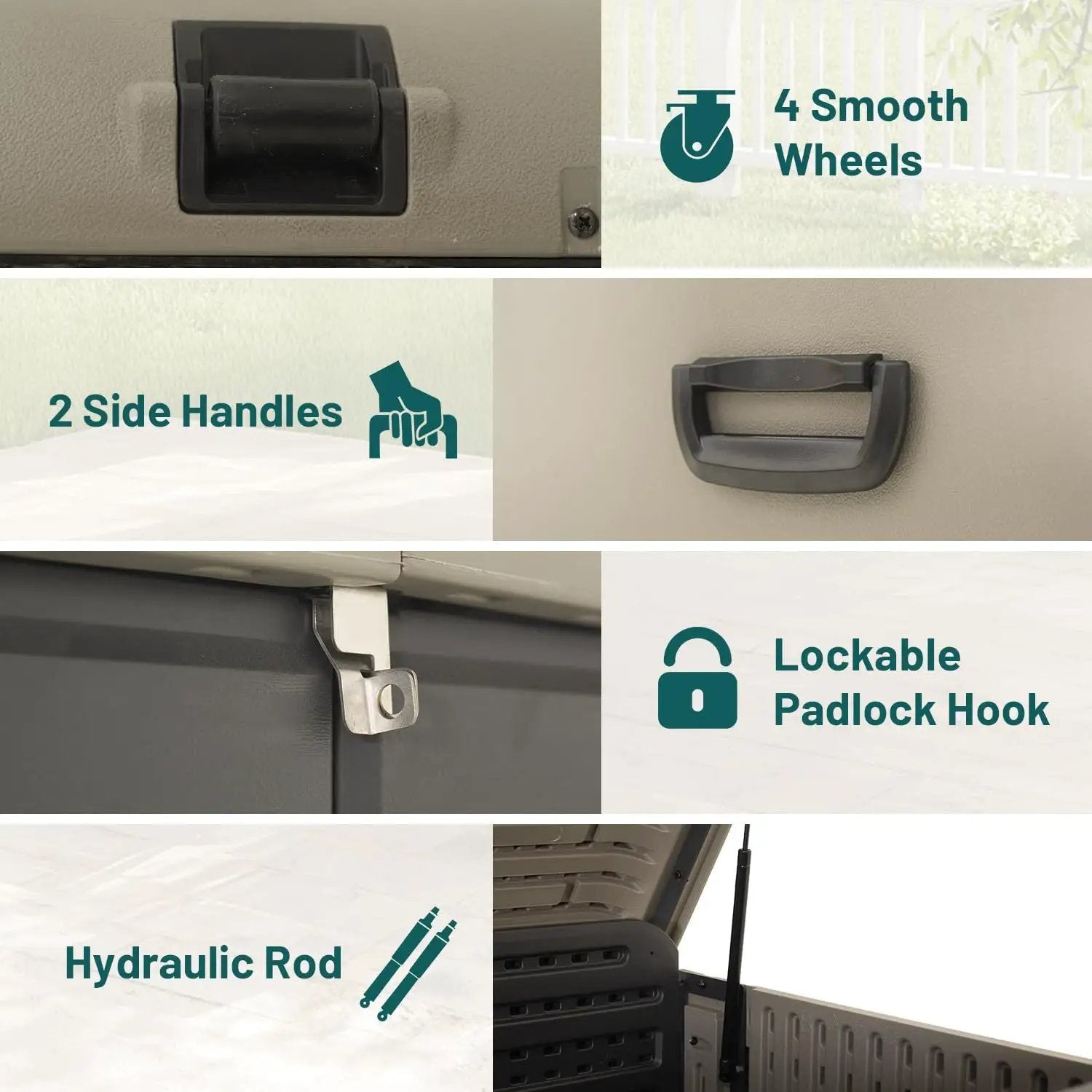 200 Gallon Plastic Deck Box with Lock and Waterproof Lid by HouseOfZazla