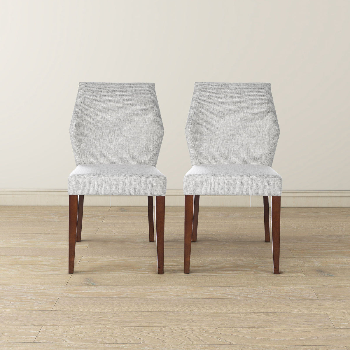 Light Gray Dining Chair Set of 2 with Solid Wood Frame - Upholstered, photo 3 of 9