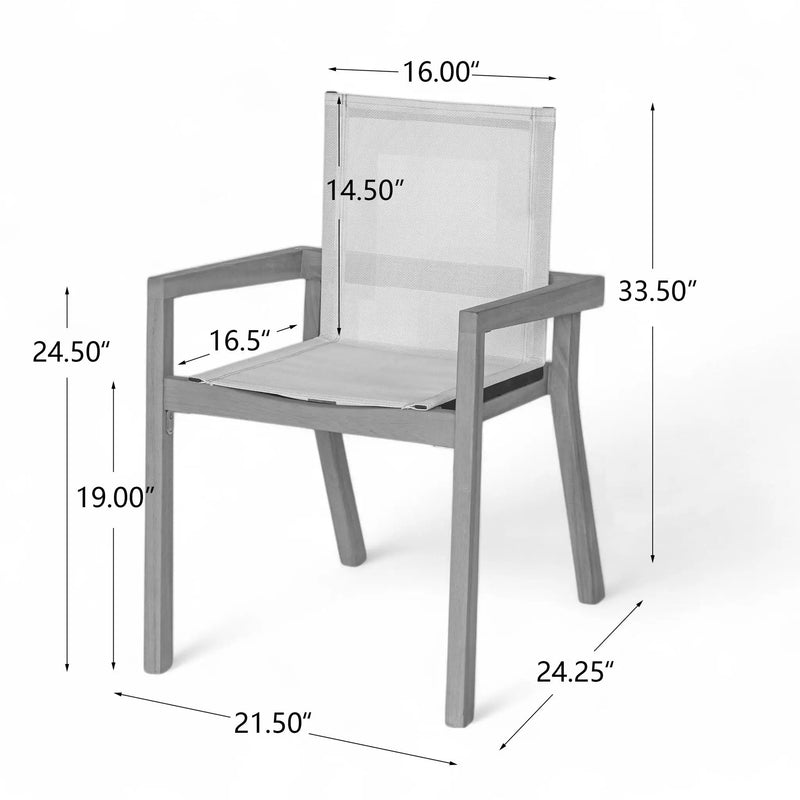 Belfast - Dining Chair With Acacia Wood Frame And Seating (Set of 2) by HouseOfZazla