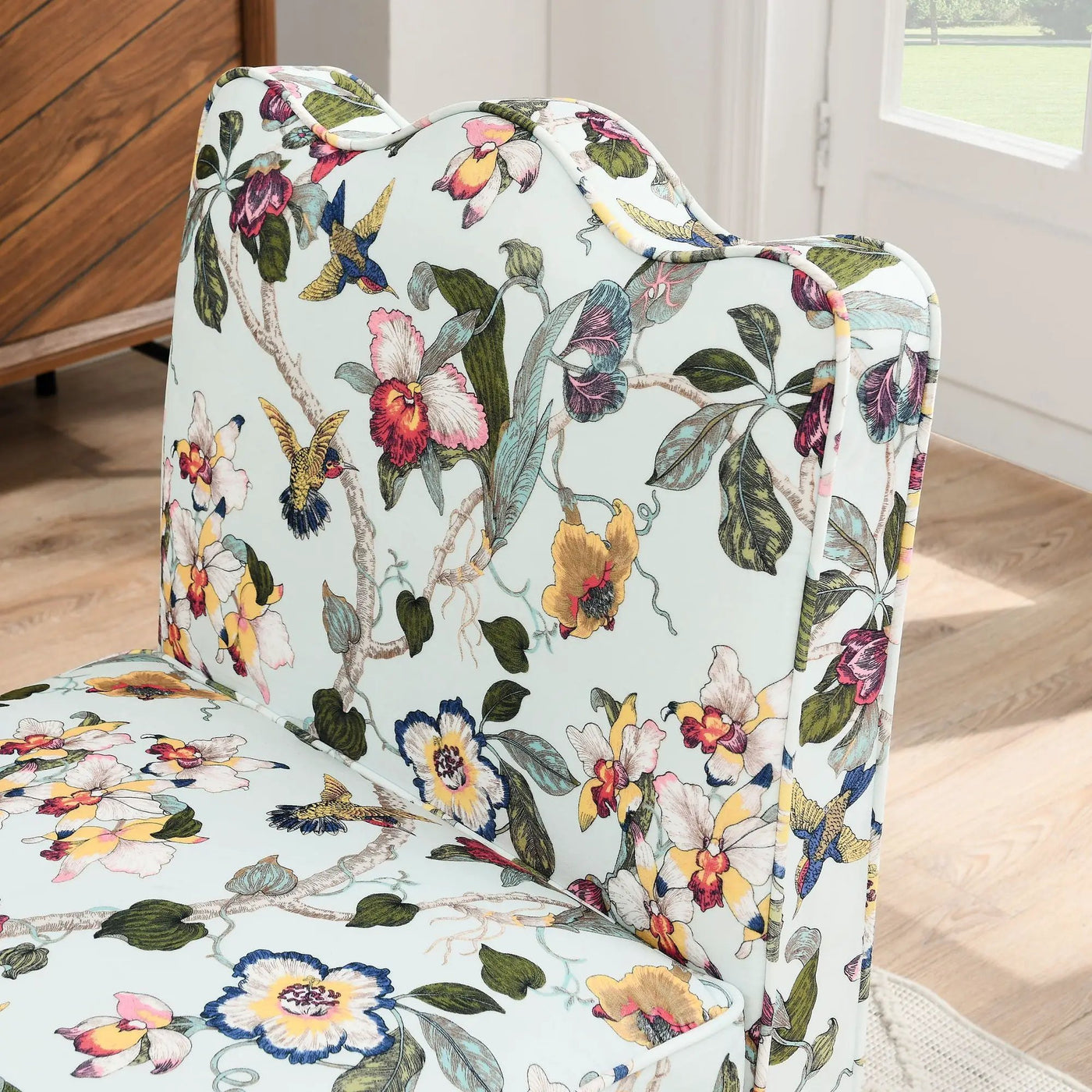 Stylish Flannel Dining Chair With Soft Cushion And Backrest by Unique Piece Furniture
