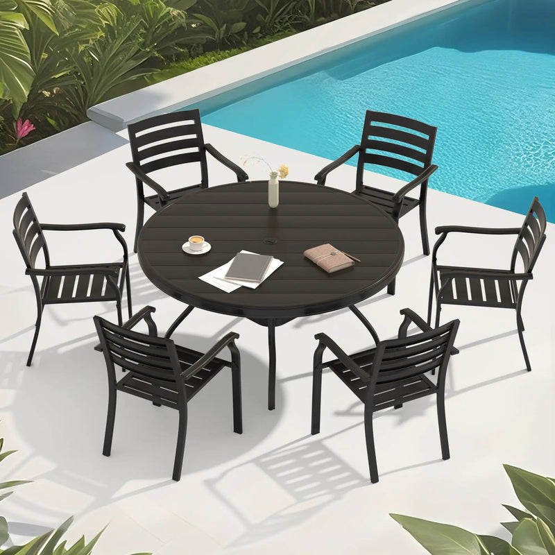 VRSHWO Iron Terrace Dining Chairs Set of 2 - Black by HouseOfZazla