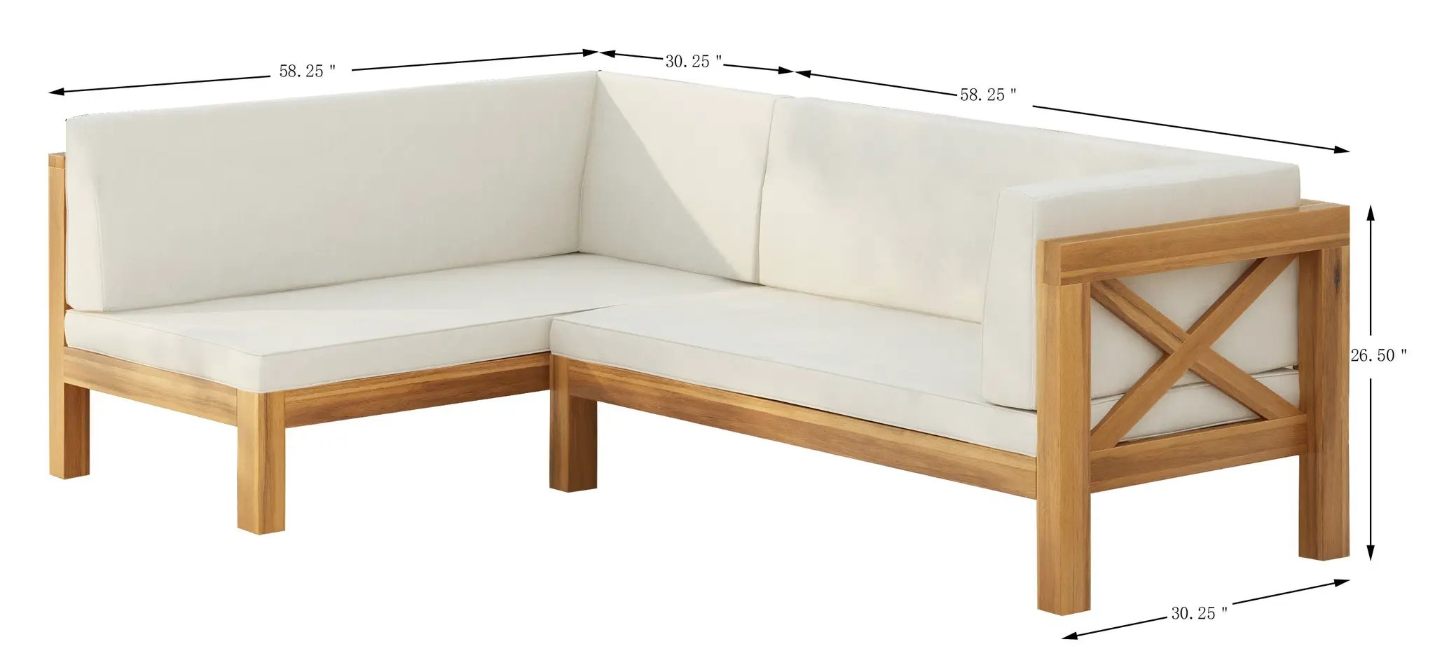 Brava X-Back Right Corner Bench Set of 2 by HouseOfZazla