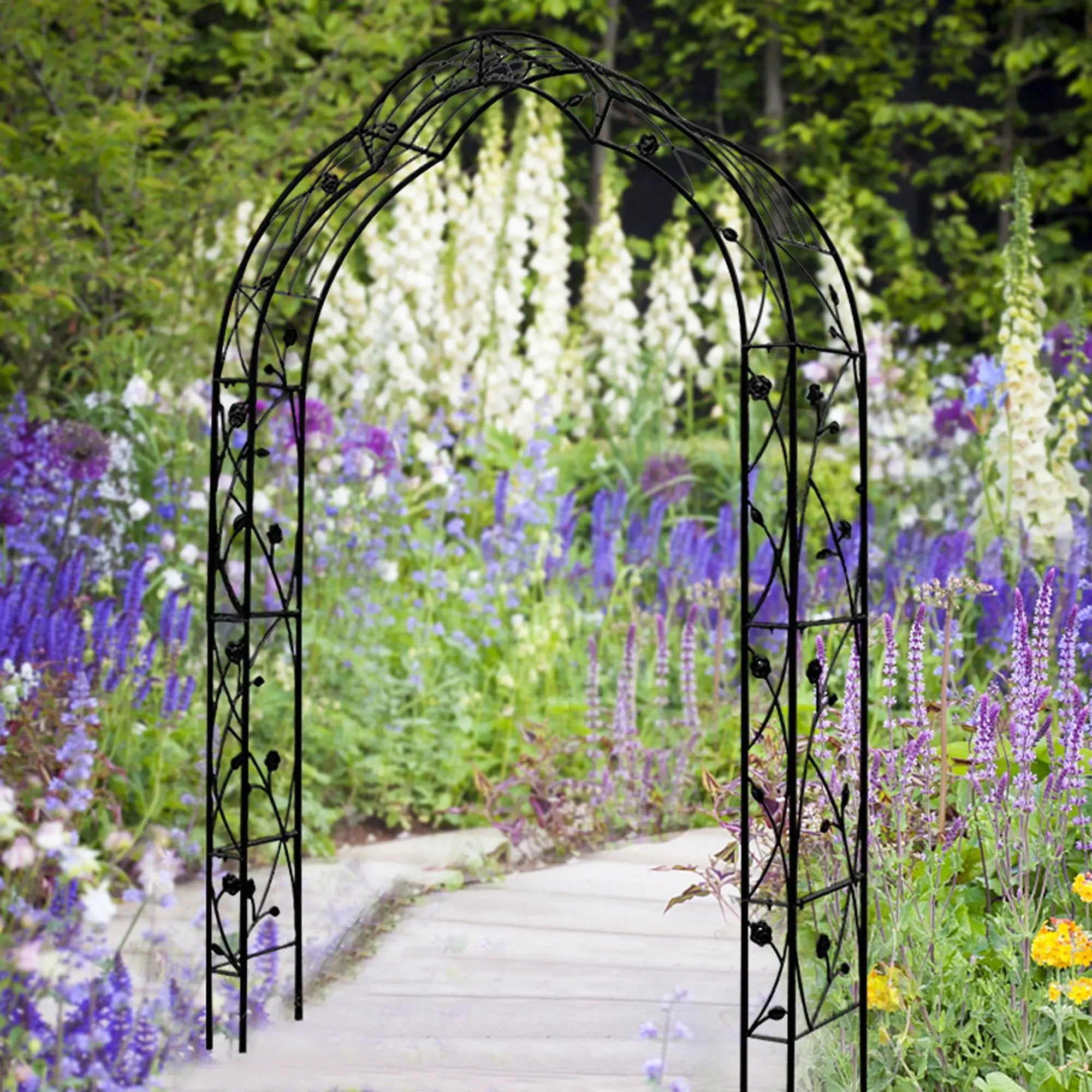 Metal Garden Arch Assemble Freely With 8 Styles Garden Arbor Trellis Climbing Plants Support Rose Arch by HouseOfZazla