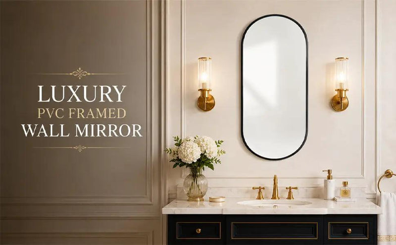 Black PVC Frame Mirror 18X40 Inch by HouseOfZazla