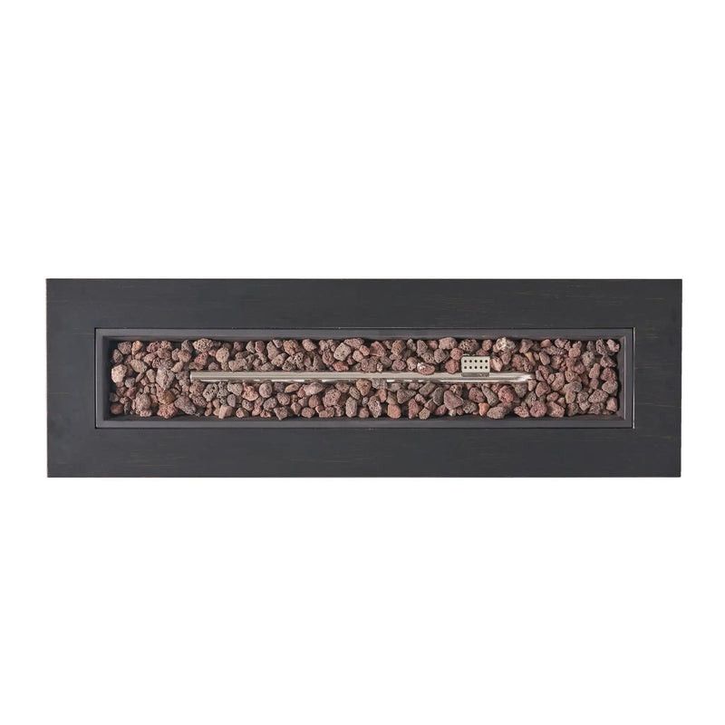 Modern Dark Grey 40' Outdoor Iron Propane Fire Pit by HouseOfZazla