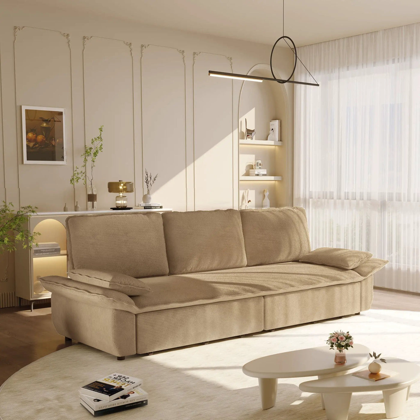 King Size Pull Out Sofa Bed, 3 In 1 Convertible Multifunctional by HouseOfZazla