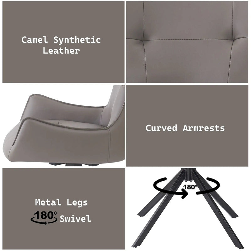 Damita - Side Chair With Swivel (Set of 2) - Camel by HouseOfZazla