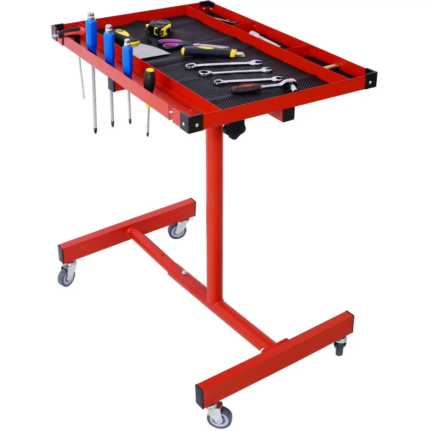 Adjustable Tear Down Work Table With Drawer For Garages, Repair Shops, And Diy, Portable, (4) 2.5" Swivel Casters, 220 Pound Capacity, Rubber Corners, Heavy Duty Steel by HouseOfZazla