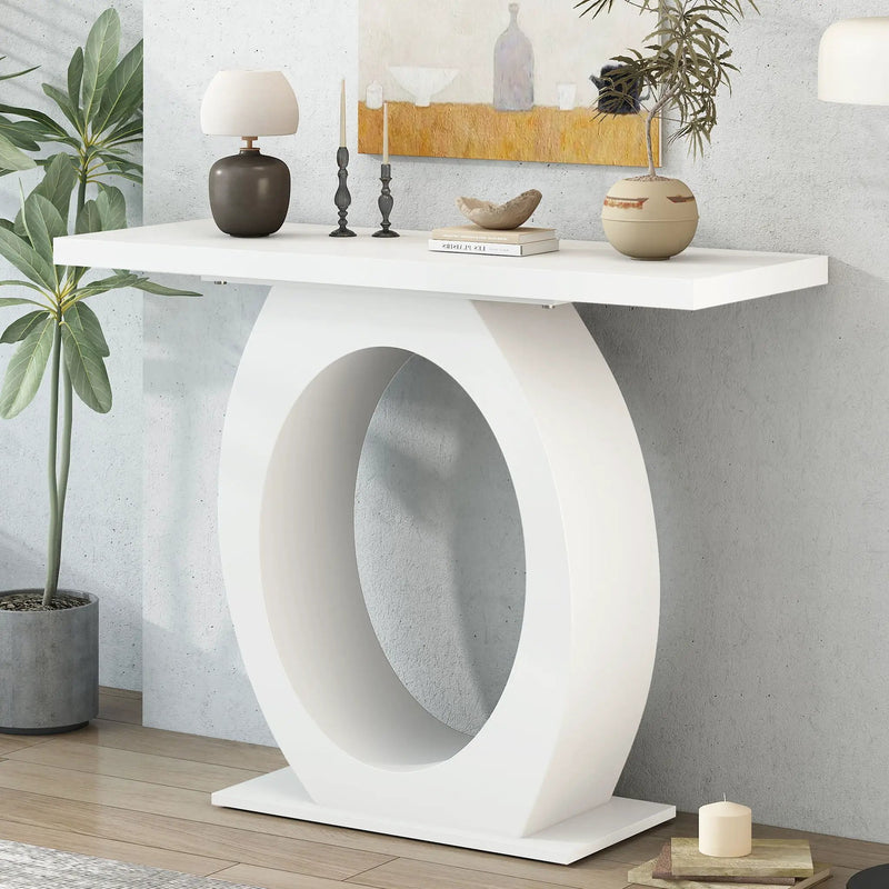 Console Table With Oval Base And Reinforced Bottom Plate by HouseOfZazla