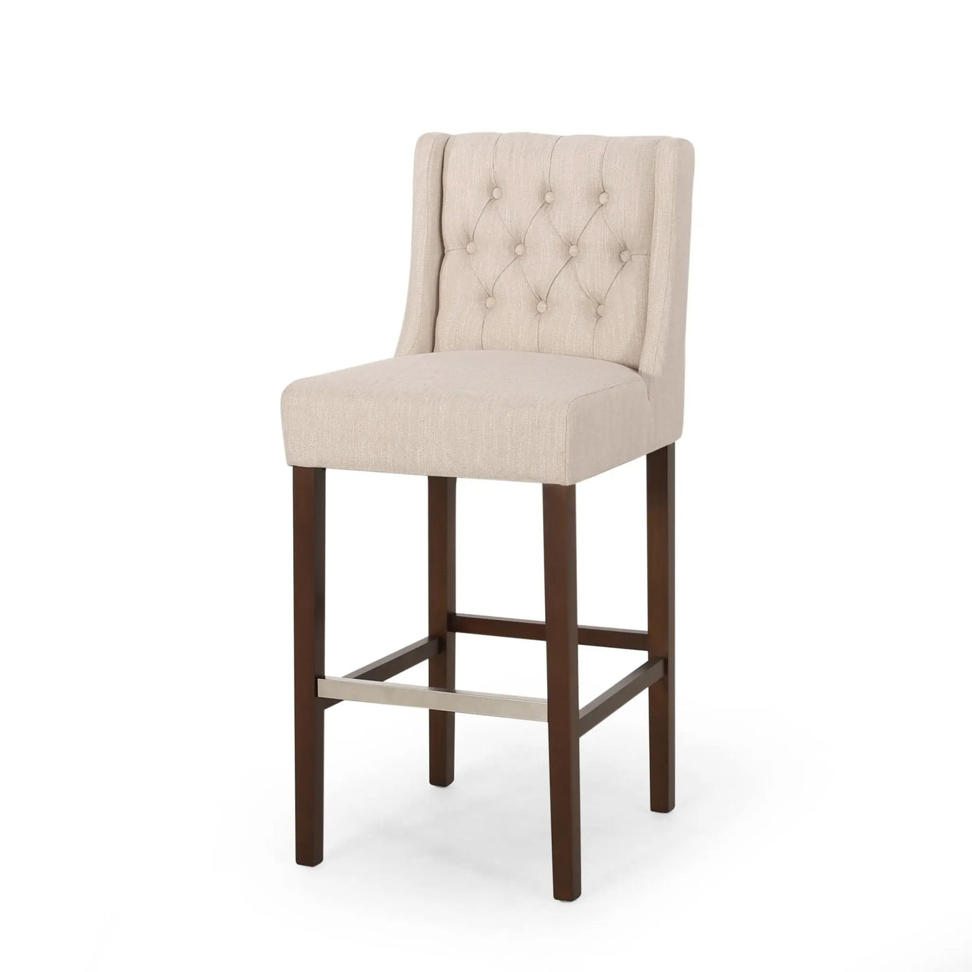 Solstara Upholstered Dining Barstool with Button Tufted and Wing Back by HouseOfZazla
