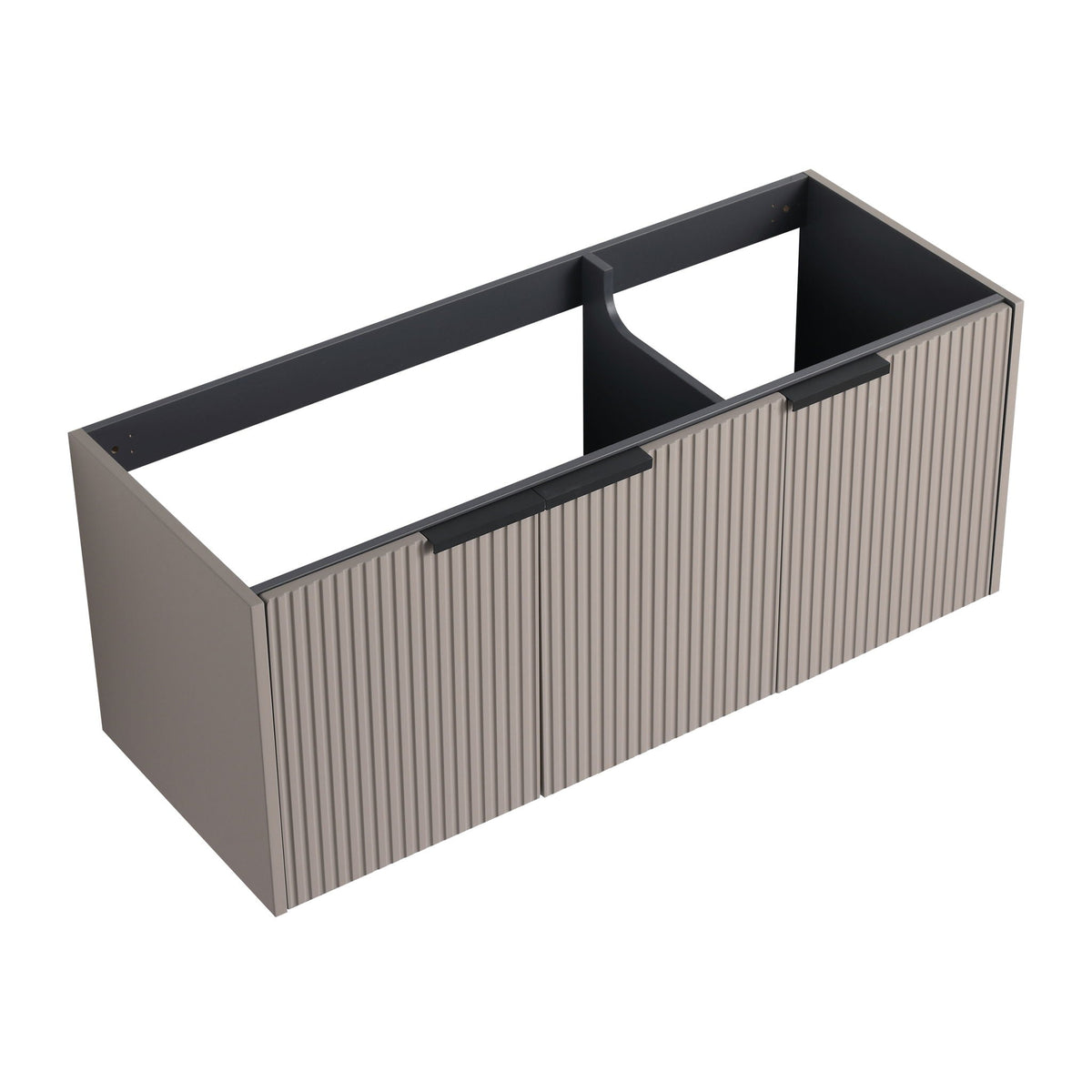 Contemporary Wall Mounted Bathroom Vanity with Soft Close Doors - Wood, photo 4 of 12