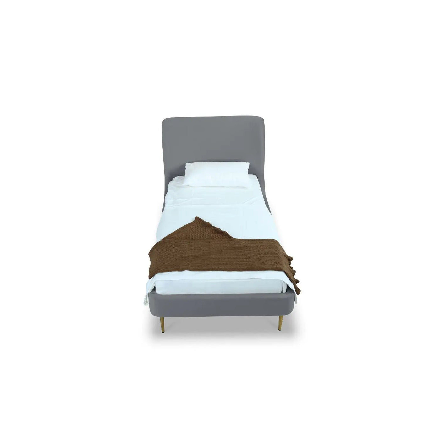 Mid-Century Modern Upholstered Bed With Curved Headboard by HouseOfZazla