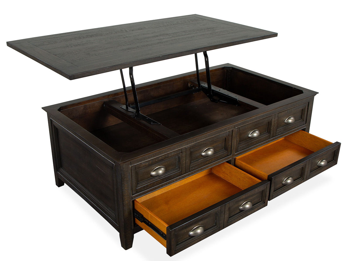Westley Falls - Lift Top Storage Cocktail Table With Casters - Graphite, photo 3 of 7