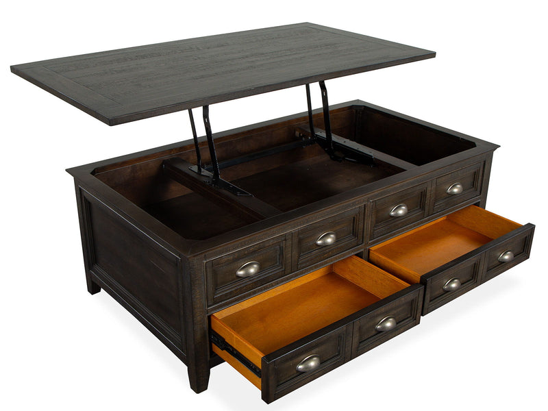 Westley Falls - Lift Top Storage Cocktail Table With Casters - Graphite, photo 3 of 7
