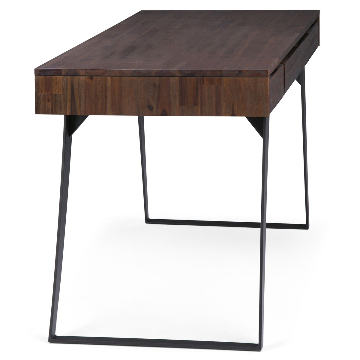 Distressed Charcoal Brown Writing Desk with Metal Legs - Charcoal Brown, photo 3 of 11