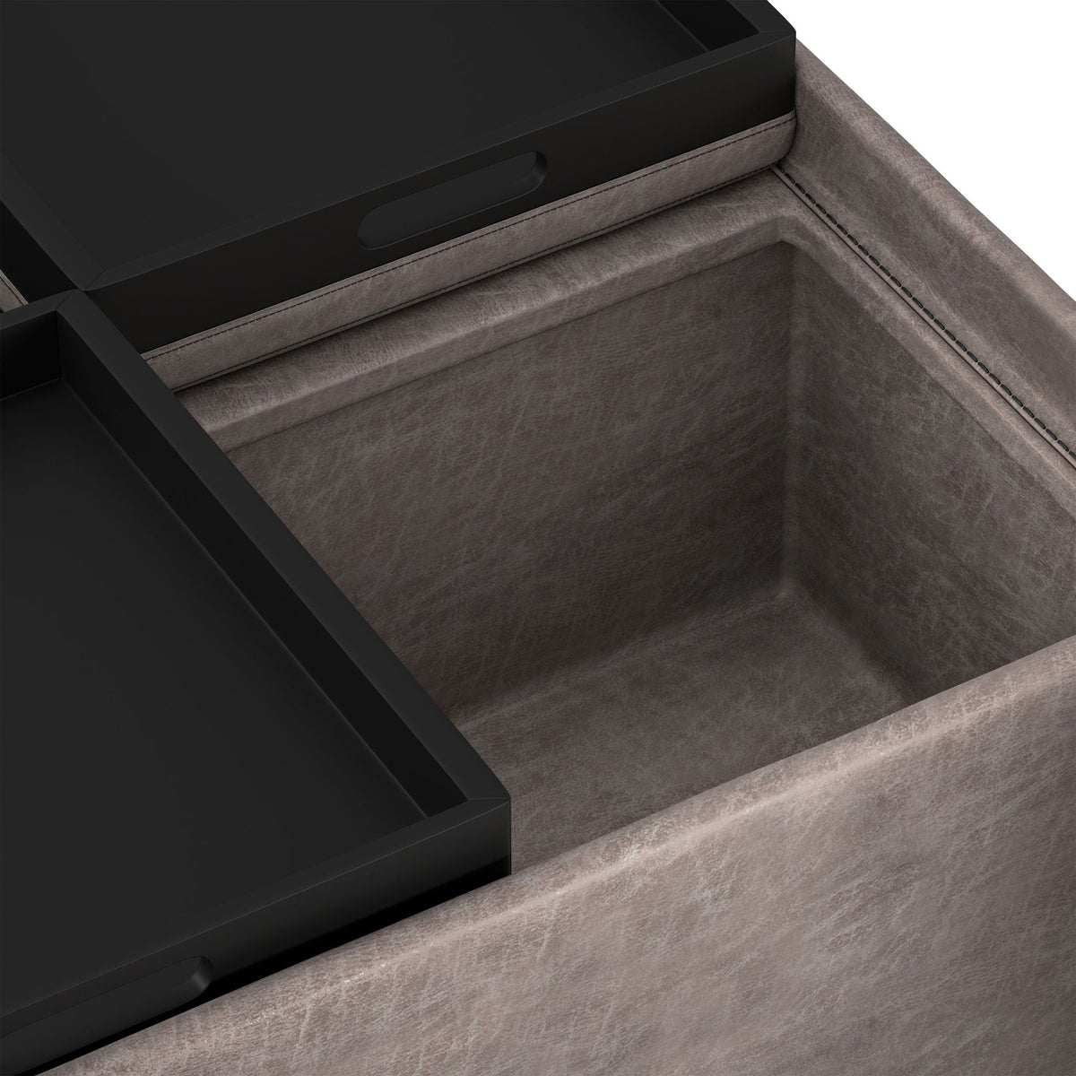 Avalon Square Storage Ottoman Coffee Table with Flip Trays - Multiple Colors, photo 20 of 40