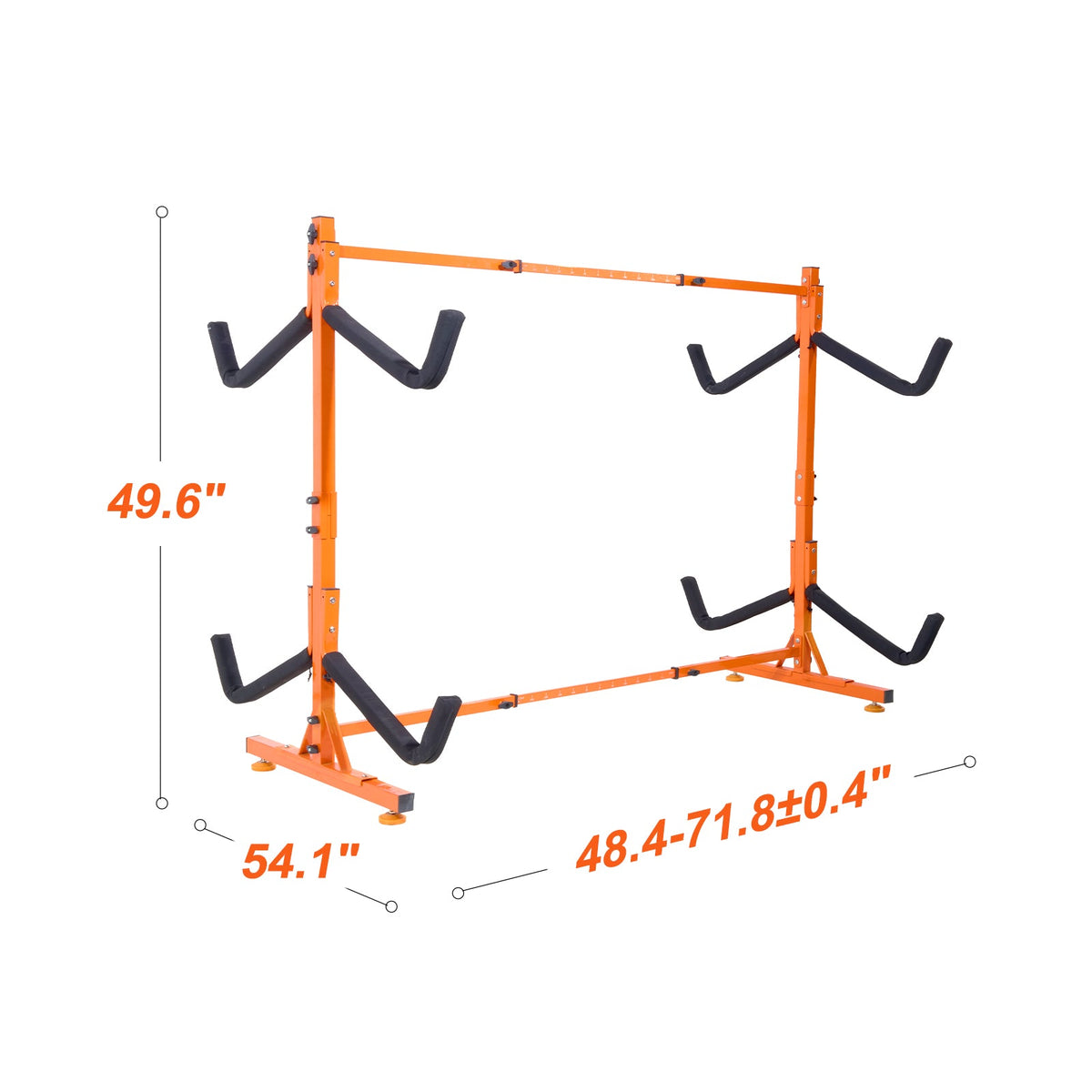 Freestanding Kayak Storage Rack with Adjustable Width - Orange or Natural, photo 3 of 10