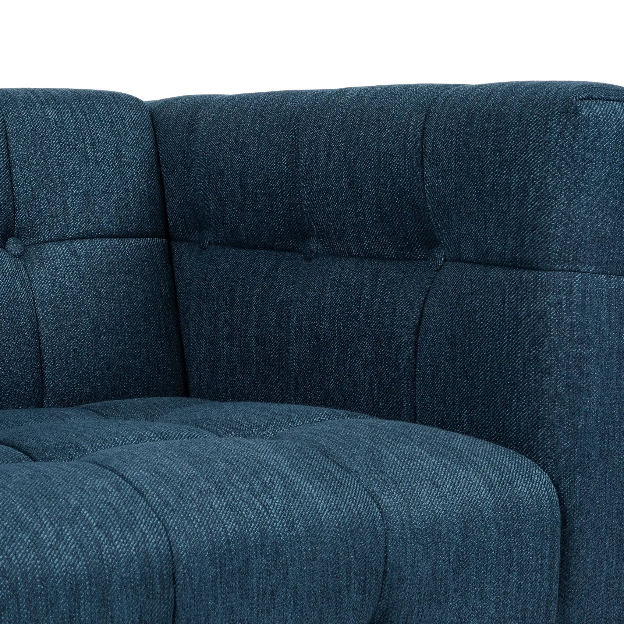 Contemporary Mid-Century Charm 3 Seater Sofa With Button Tufted Waffle Stitching by HouseOfZazla