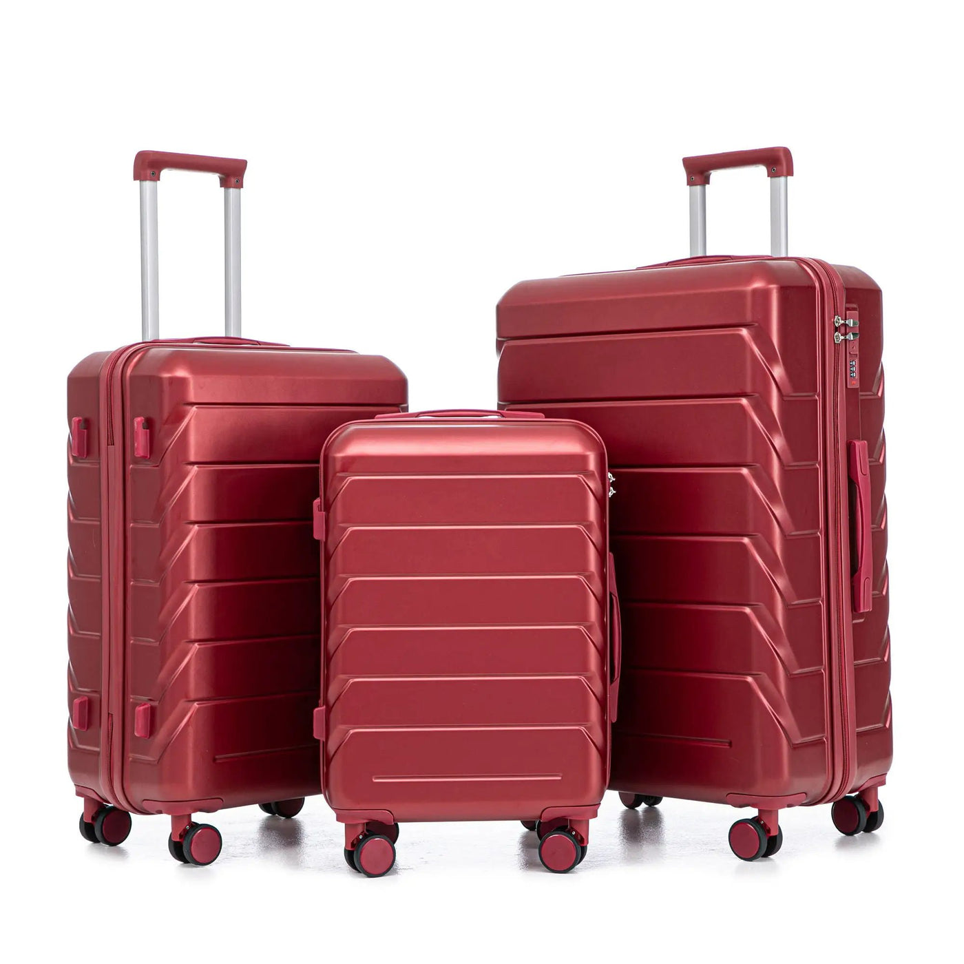 3 Pieces Set 20" / 24" / 28" Spinner Wheel Luggage With Combination Lock by HouseOfZazla