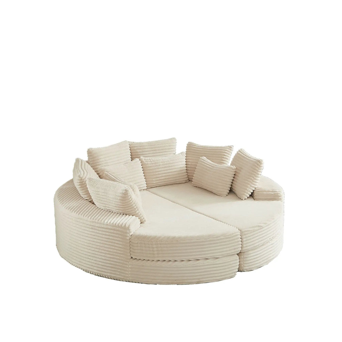 Round Oversized Sofa Bed With 5 Throw Pillows by HouseOfZazla