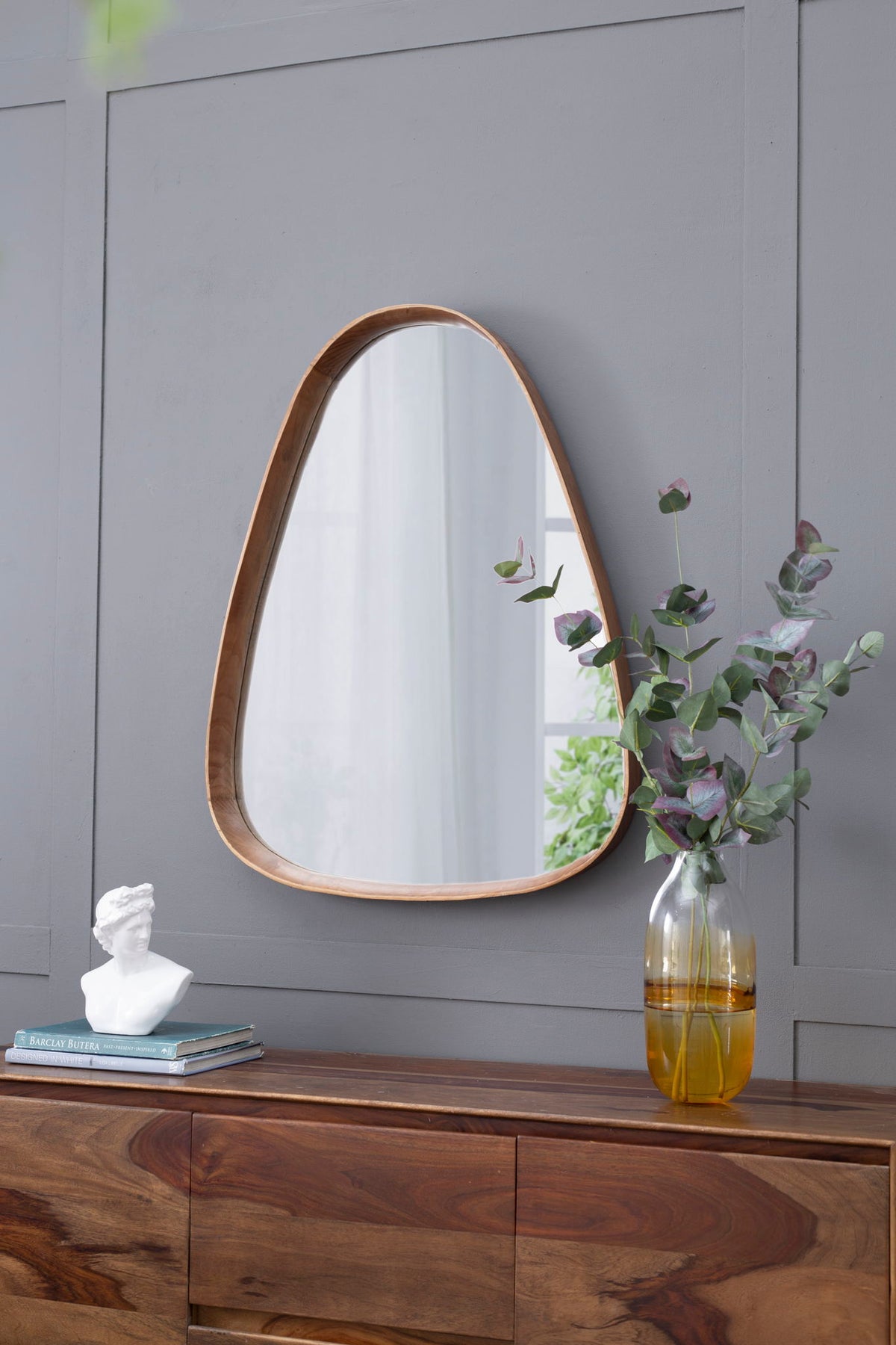 Irregular Mirror With Frame Wall Mirror - Brown, photo 2 of 9