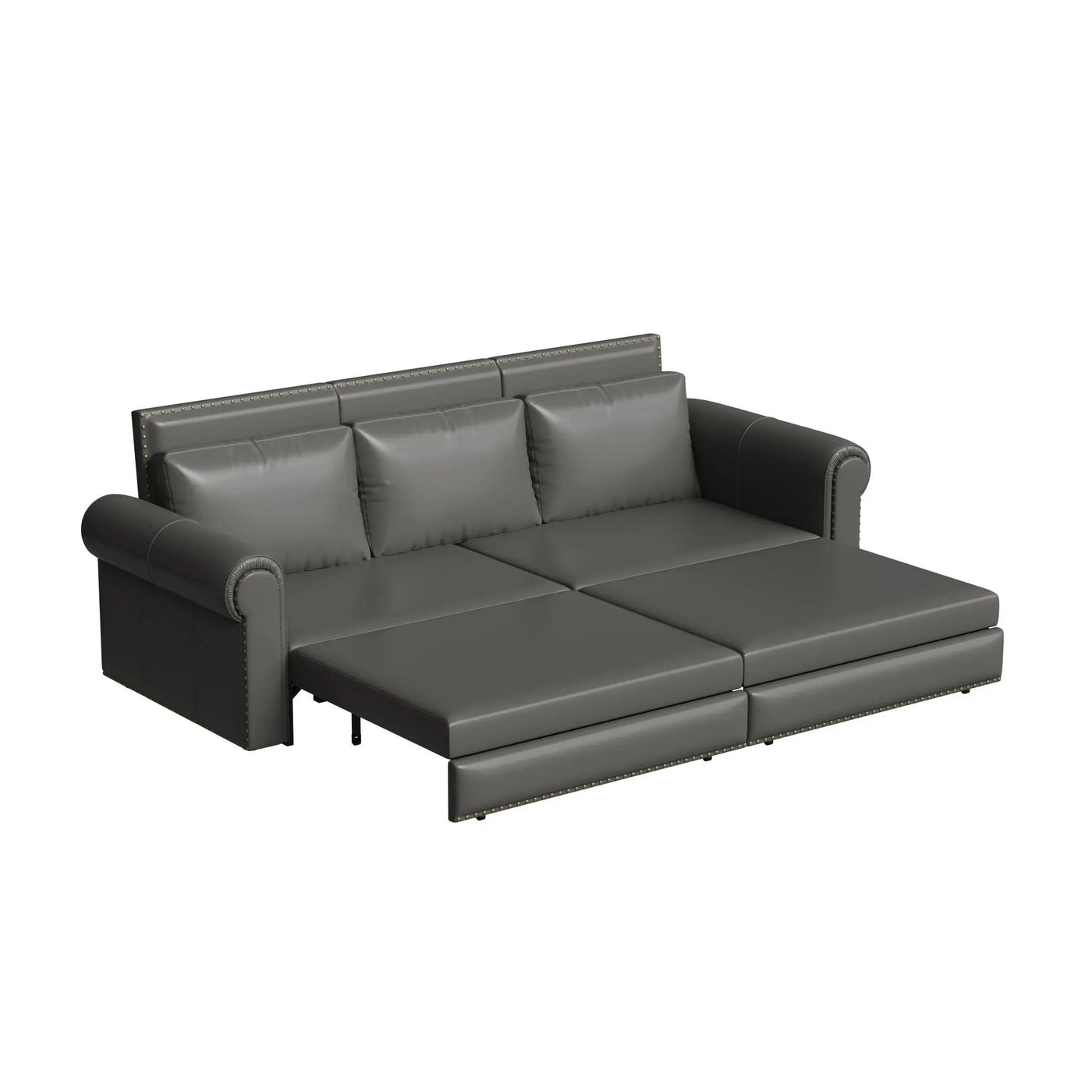 3 In 1 Convertible Sleeper Sofa With Nailhead Trim & Rolled Arm by HouseOfZazla